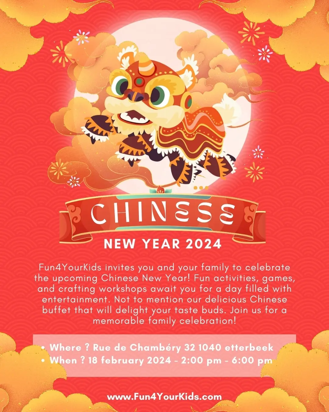 Année du Dragon, Nouvel an Chinois 2024 à Bruxelles avec Fun4YourKids